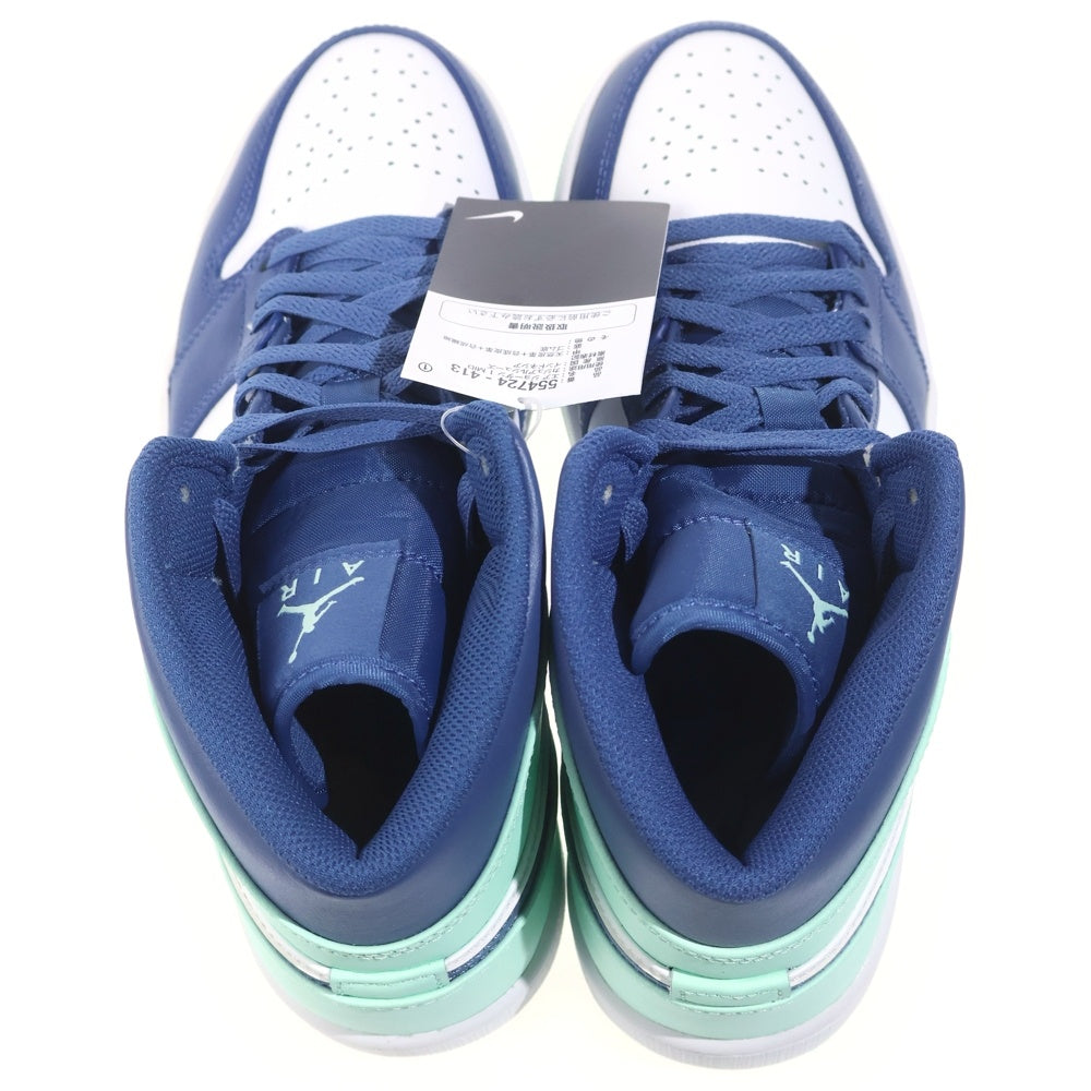 NIKE(ナイキ) AIR JORDAN 1 MID BLUE MINT エアジョーダン 1 ブルーミント ミッドカットスニーカー ホワイト/ブルー US7.5/27cm 554724-413