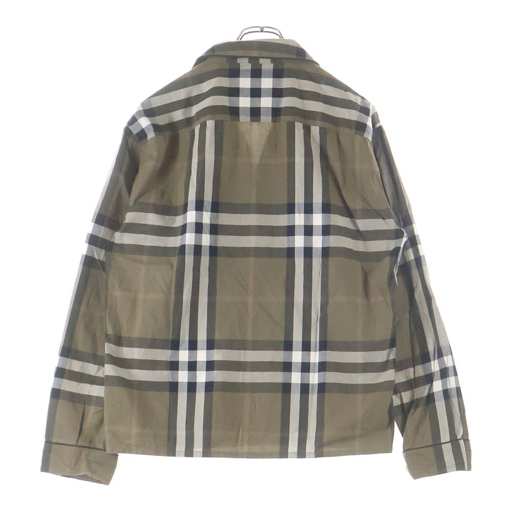 BURBERRY(バーバリー) チェック柄 長袖オープンカラーシャツ カーキ 4046148