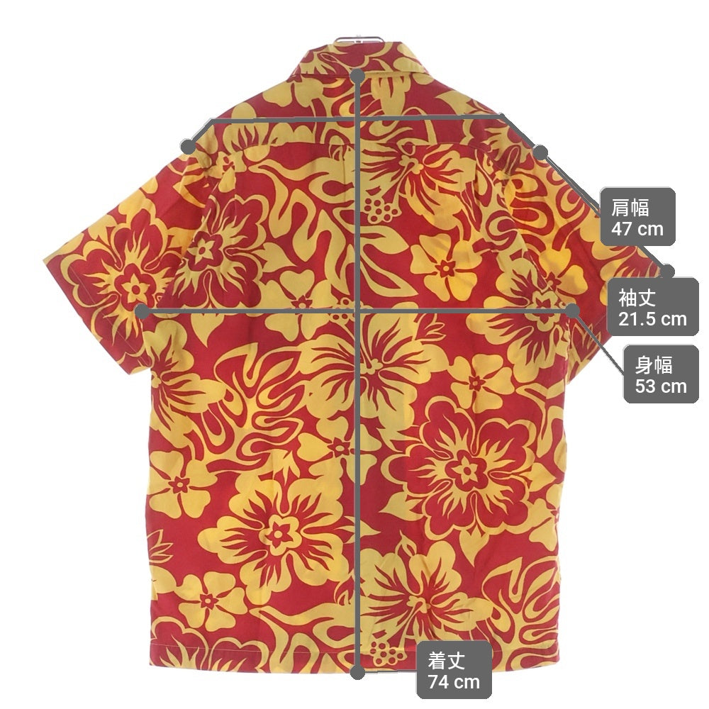 STUSSY(ステューシー) 90S VINTAGE 紺タグ ヴィンテージ 半袖アロハシャツ レッド