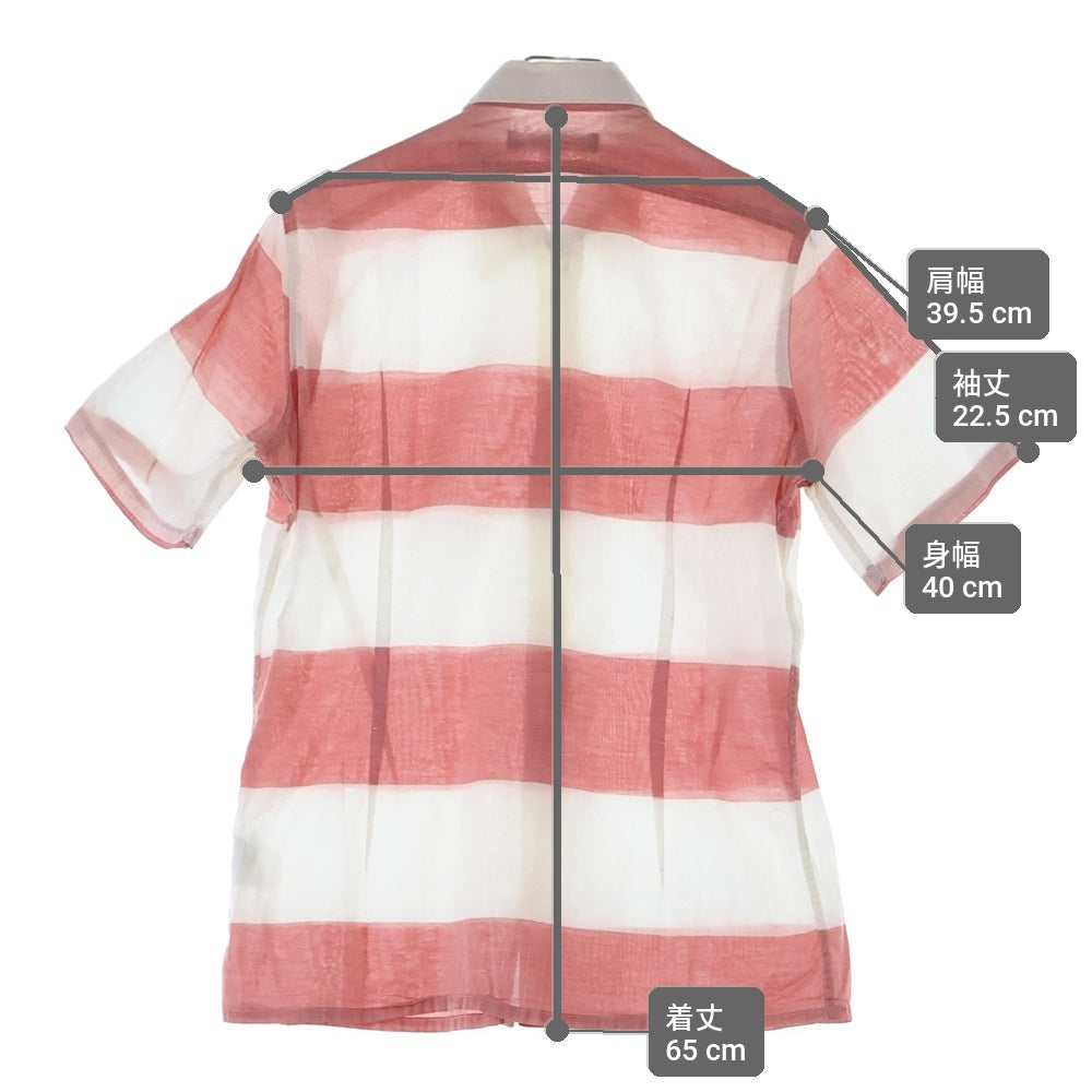 RAF SIMONS(ラフシモンズ) 08SS ARCHIVE アーカイブ ボーダー 半袖シャツ ホワイト/レッド