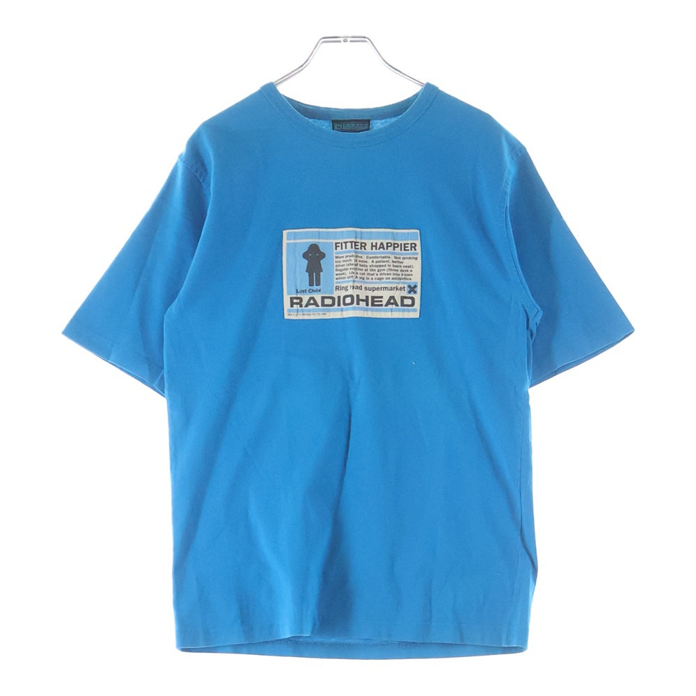 VINTAGE(ヴィンテージ) 90S WASTE PRODUCTS RADIO HEAD ウエストプロダクツ レディオヘッド クルーネック半袖Tシャツ カットソー ブルー