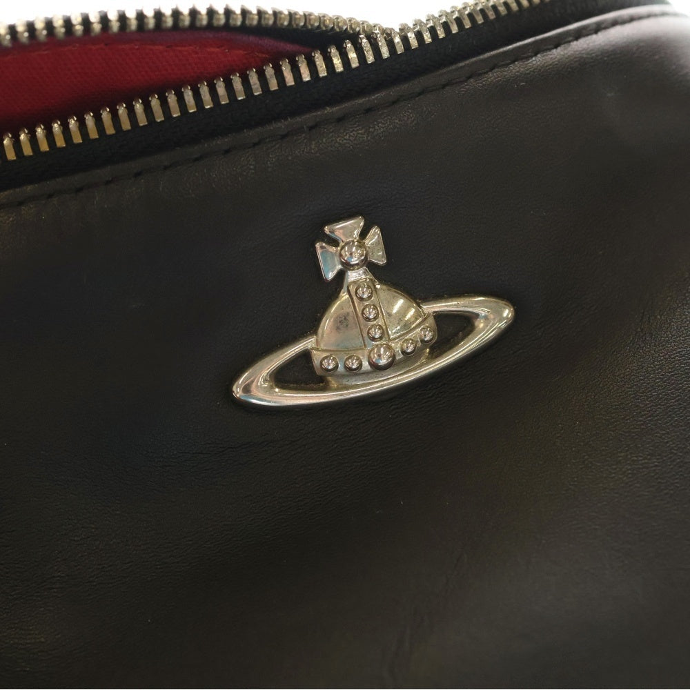 Vivienne Westwood(ヴィヴィアンウエストウッド) メタルオーブロゴ レザー ウエストボディバッグ ブラック