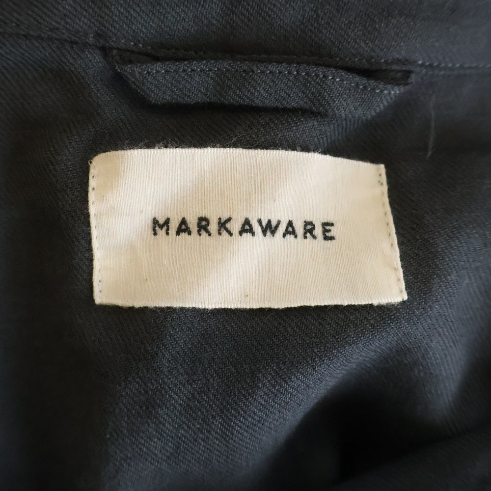 MARKAWARE(マーカウェア) 25AW HALF ZIP SERVICE SHIRT JACKET ハーフジップ サービス ウール シャツジャケット グレー A25C14BL01C