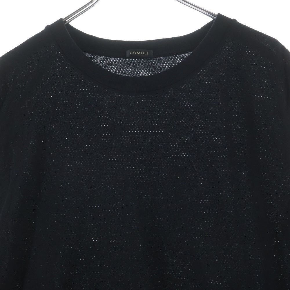 COMOLI(コモリ) 25SS コットンメッシュ ノースリーブ カットソー ブラック B01‐05037