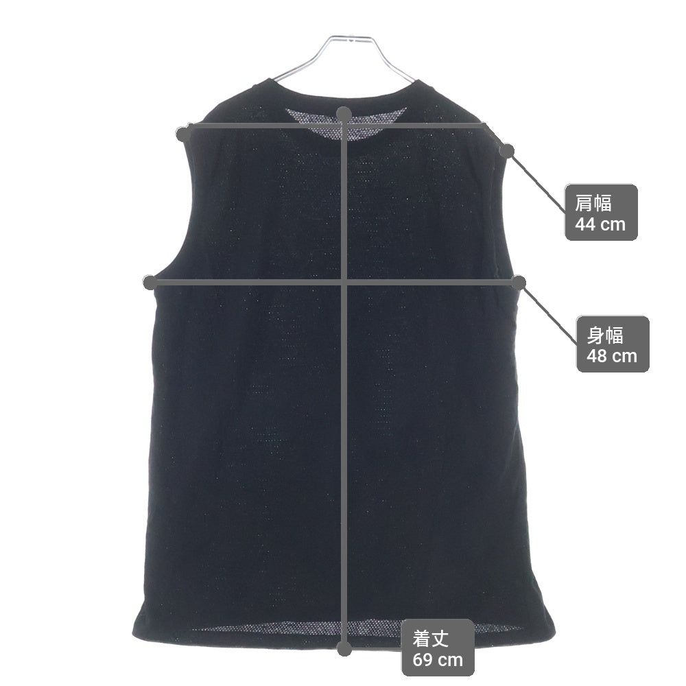 COMOLI(コモリ) 25SS コットンメッシュ ノースリーブ カットソー ブラック B01‐05037