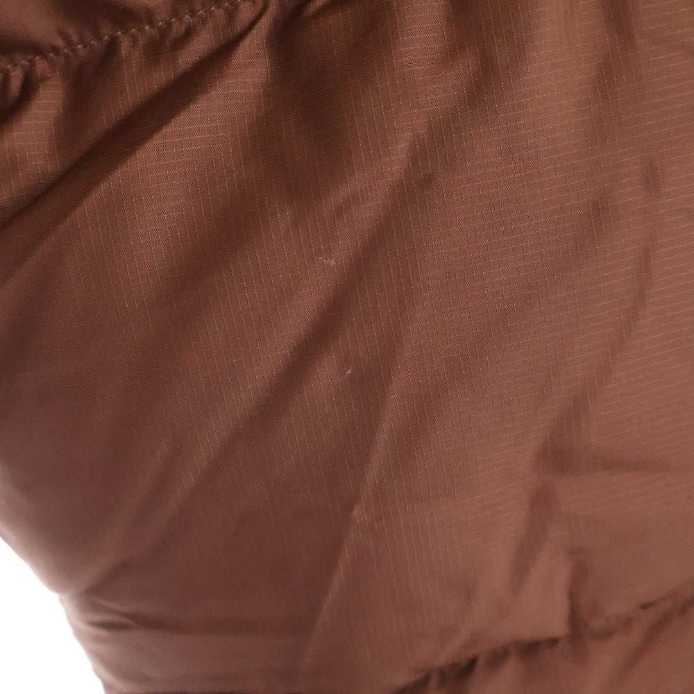 THE NORTH FACE(ザノースフェイス) NUPTSE HOODIE ヌプシ フーディー ロゴエンブロイダリー ジップアップ ダウンジャケット ブラウン/ブラック ND92331