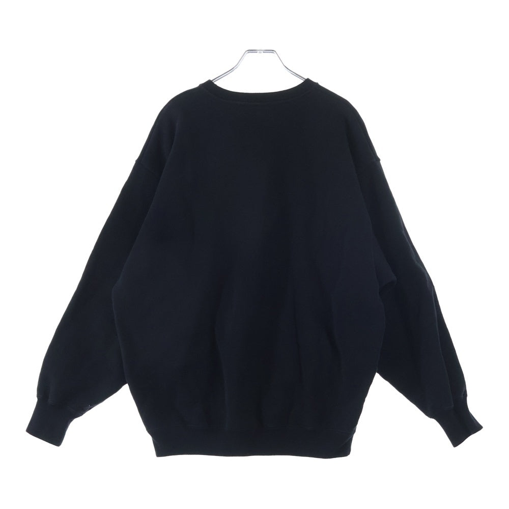 WTAPS(ダブルタップス) 24SS フロントロゴデザイン コットン クルーネックプルオーバー スウェットトレーナー ブラック 241ATDT-CSM03