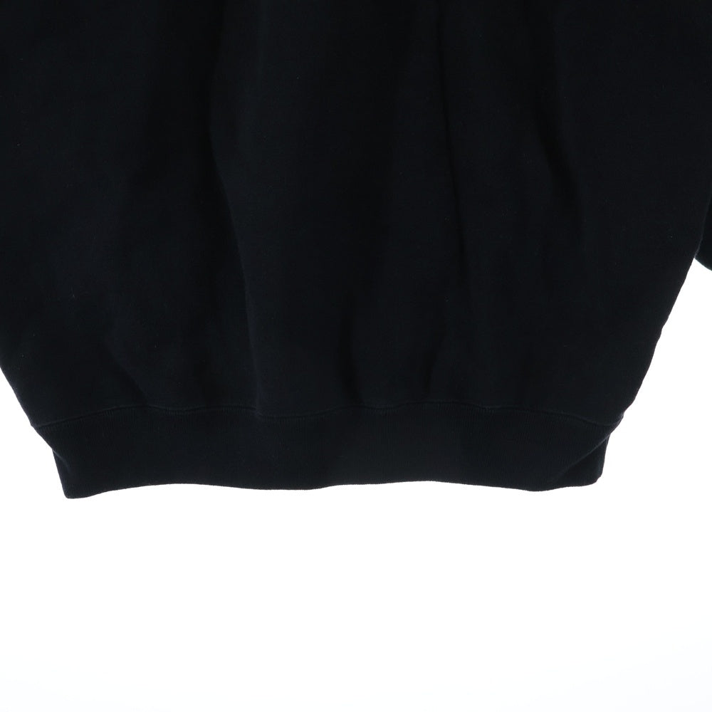 WTAPS(ダブルタップス) 24SS フロントロゴデザイン コットン クルーネックプルオーバー スウェットトレーナー ブラック 241ATDT-CSM03