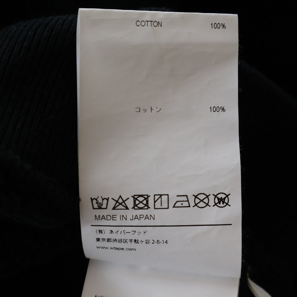 WTAPS(ダブルタップス) 24SS フロントロゴデザイン コットン クルーネックプルオーバー スウェットトレーナー ブラック 241ATDT-CSM03