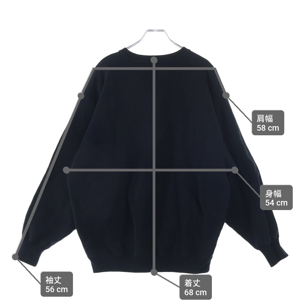 WTAPS(ダブルタップス) 24SS フロントロゴデザイン コットン クルーネックプルオーバー スウェットトレーナー ブラック 241ATDT-CSM03