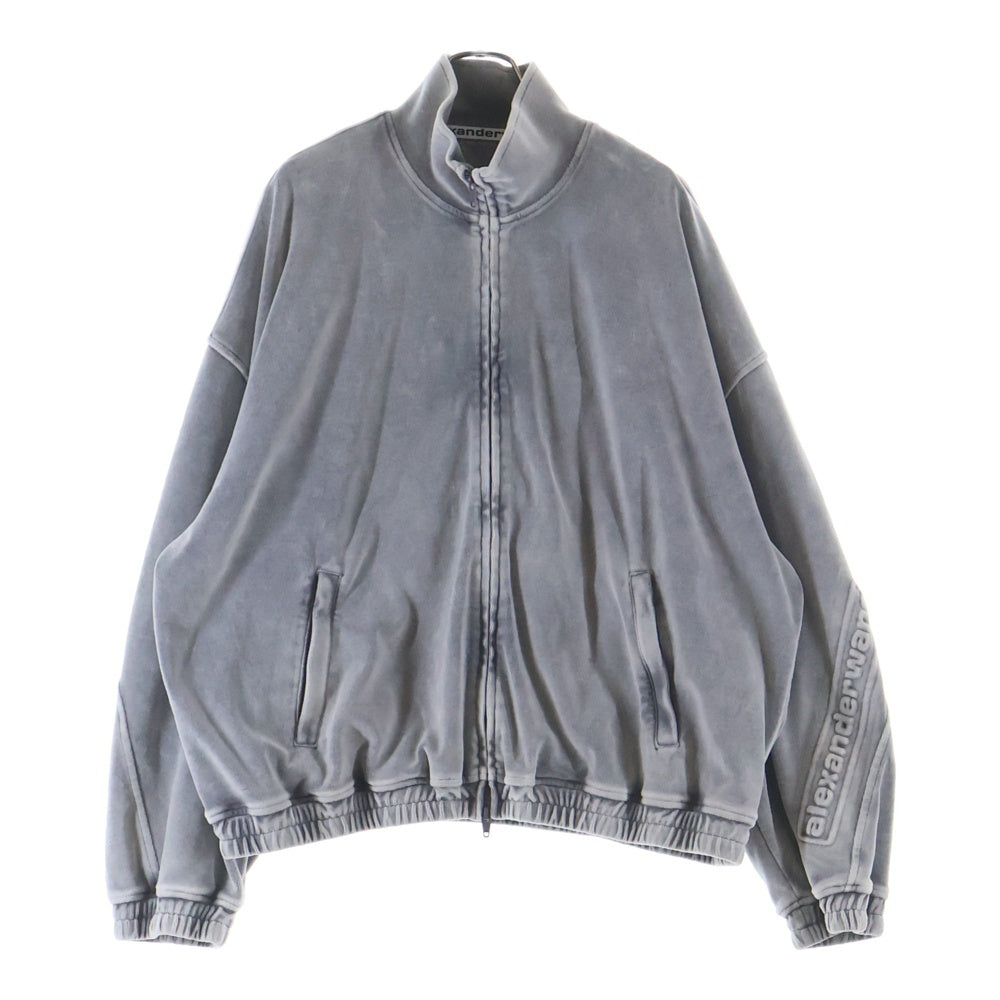 ALEXANDER WANG(アレキサンダーワン) EMBOSSED LOGO TRACK JACKET エンボスドロゴ ベロア ジップアップトラックジャケット グレー UCC4242030