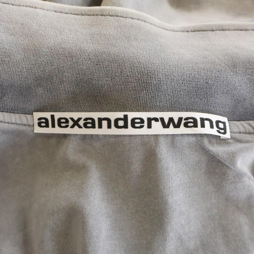 ALEXANDER WANG(アレキサンダーワン) EMBOSSED LOGO TRACK JACKET エンボスドロゴ ベロア ジップアップトラックジャケット グレー UCC4242030