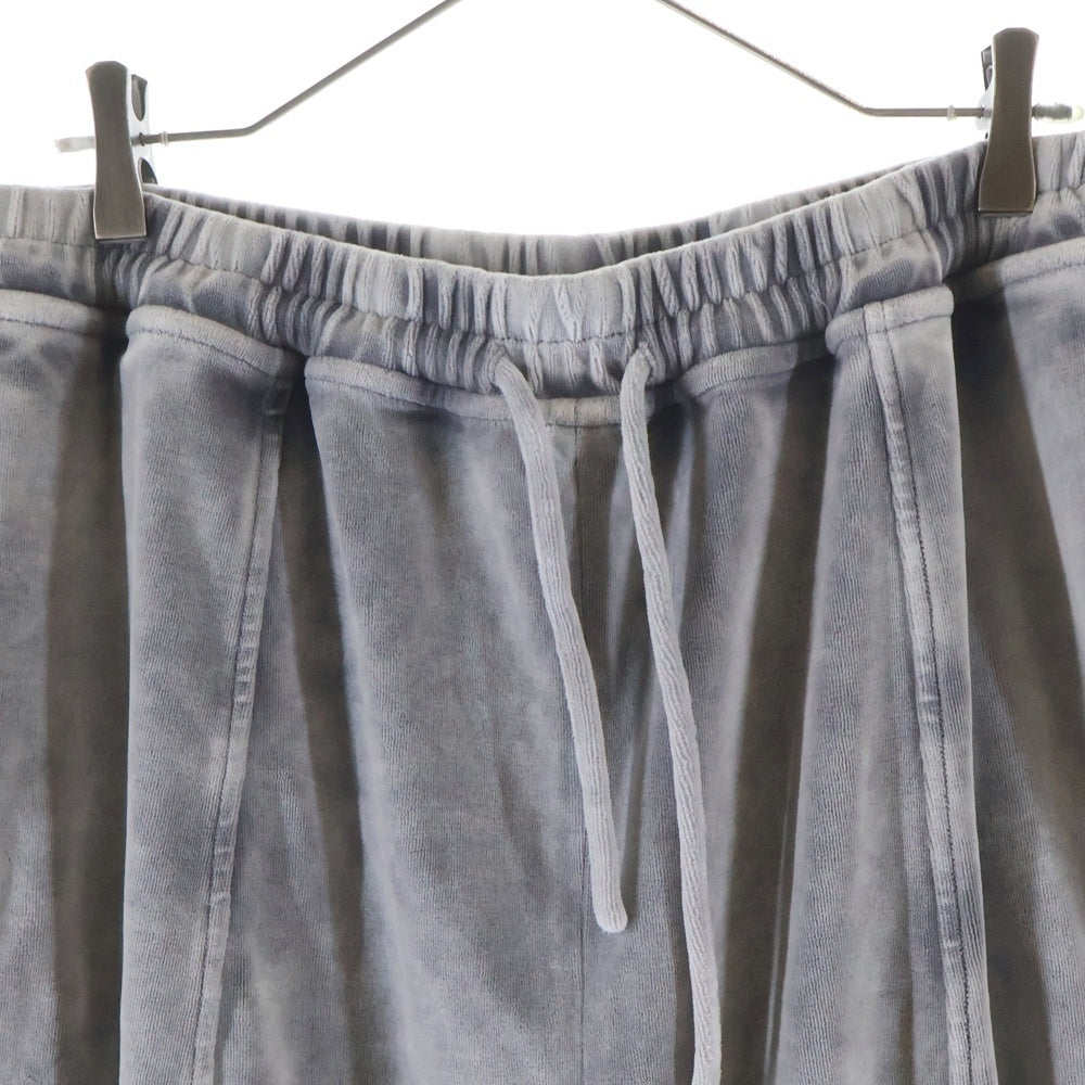 ALEXANDER WANG(アレキサンダーワン) EMBOSSED LOGO TRACK PANTS エンボスドロゴ ベロア ドローストリングトラックパンツ グレー 6CC1244025