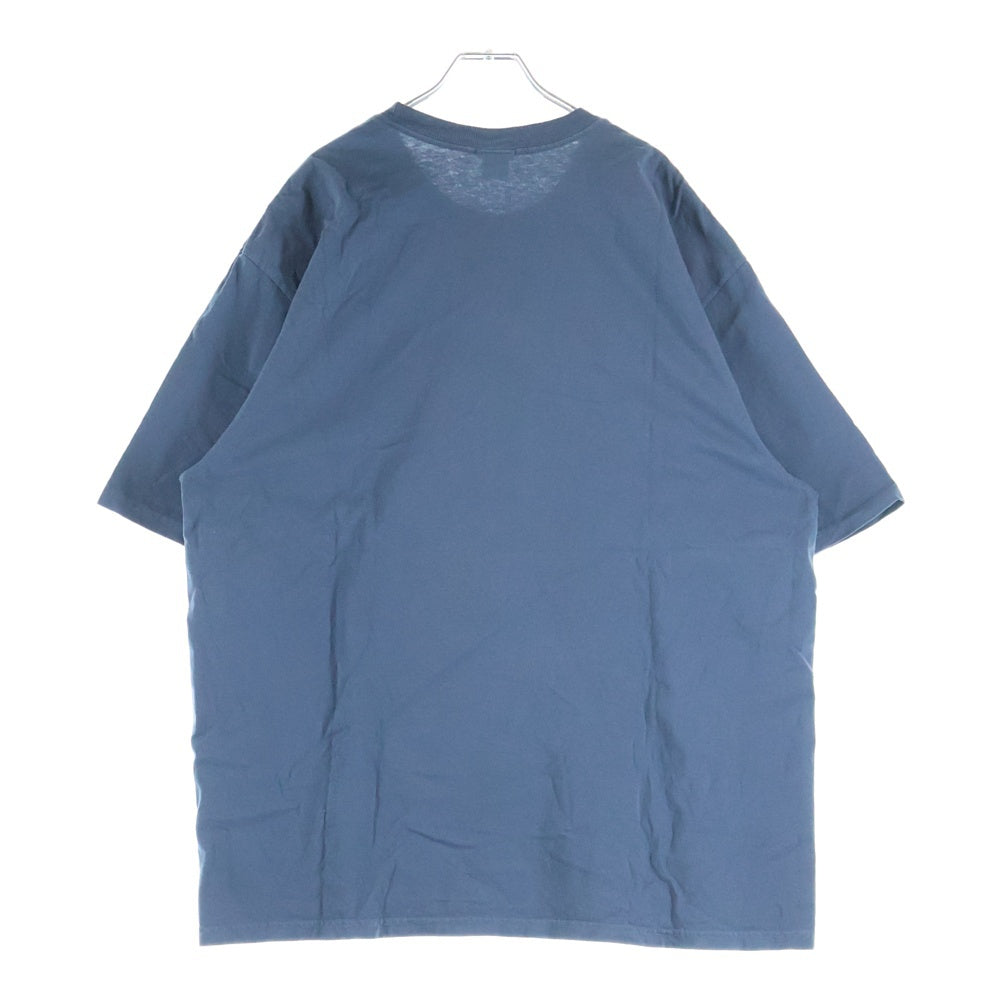 STUSSY(ステューシー) BIG AND MEATY ビッグアンドミーティー フロントプリント クルーネック半袖Tシャツ カットソー ブルー