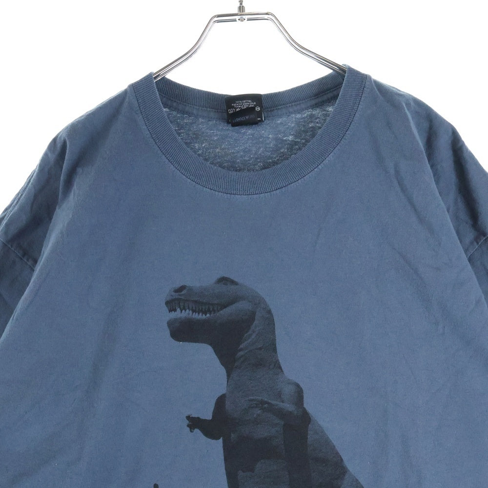 STUSSY(ステューシー) BIG AND MEATY ビッグアンドミーティー フロントプリント クルーネック半袖Tシャツ カットソー ブルー