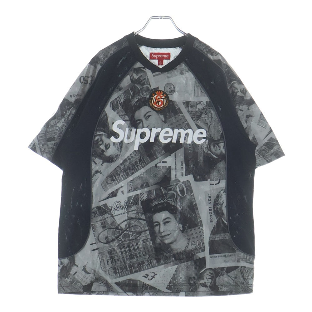 SUPREME(シュプリーム) 25AW Pounds Soccer Jersey 総柄 パウンズ サッカージャージー 半袖Tシャツ カットソー ブラック
