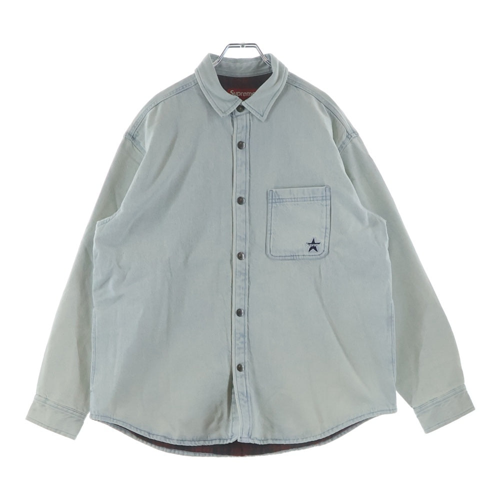 SUPREME(シュプリーム) 25AW Quilted Lined Denim Snap Shirt キルテッドライン デニムスナップ 長袖シャツ インディゴ