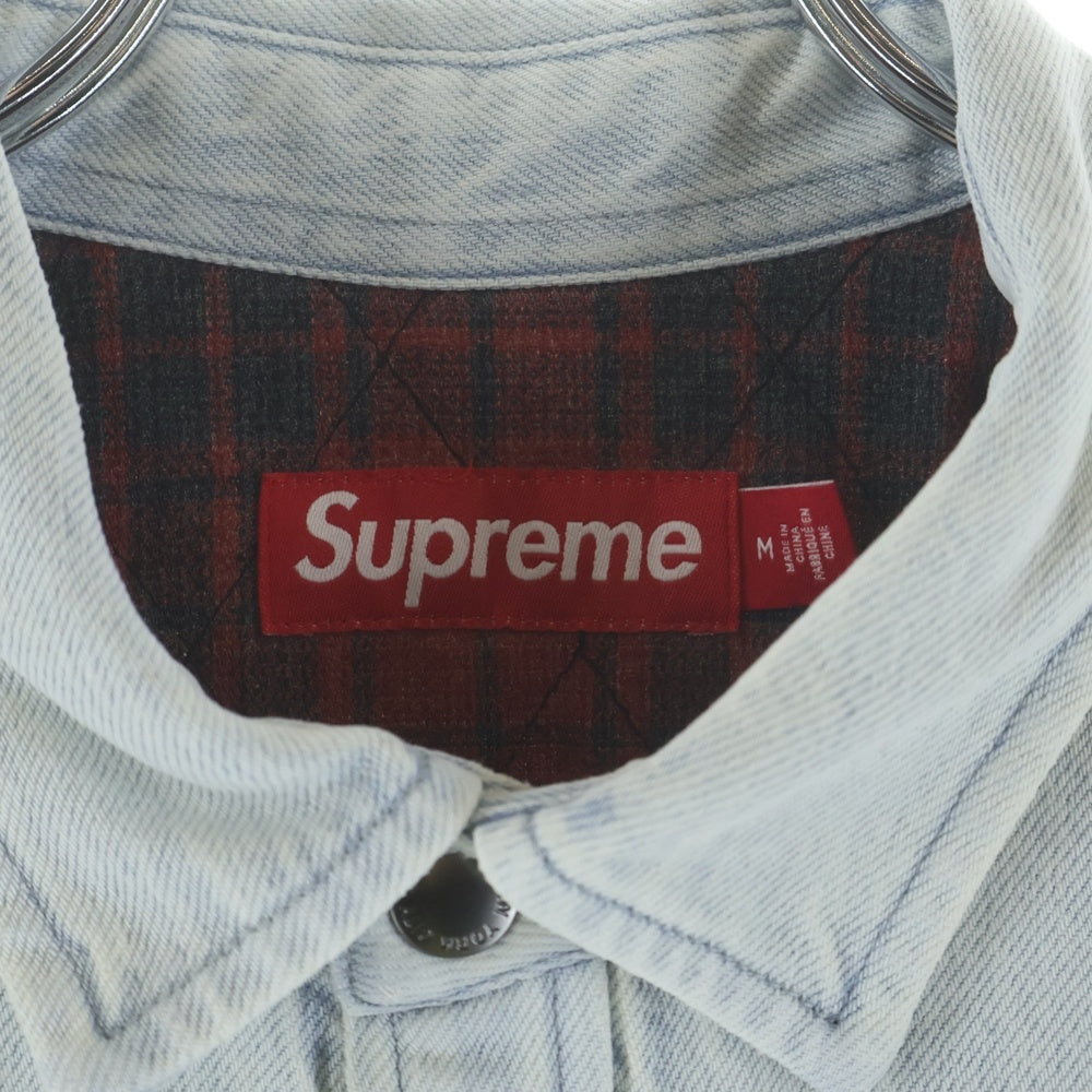 SUPREME(シュプリーム) 25AW Quilted Lined Denim Snap Shirt キルテッドライン デニムスナップ 長袖シャツ インディゴ