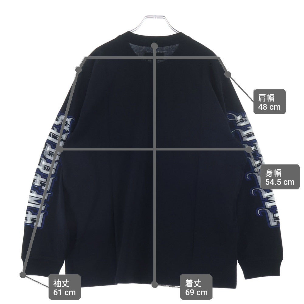 SUPREME(シュプリーム) 25AW Intarsia Sleeve L/S Top インターシャスリーブ クルーネック長袖Tシャツ カットソー ブラック