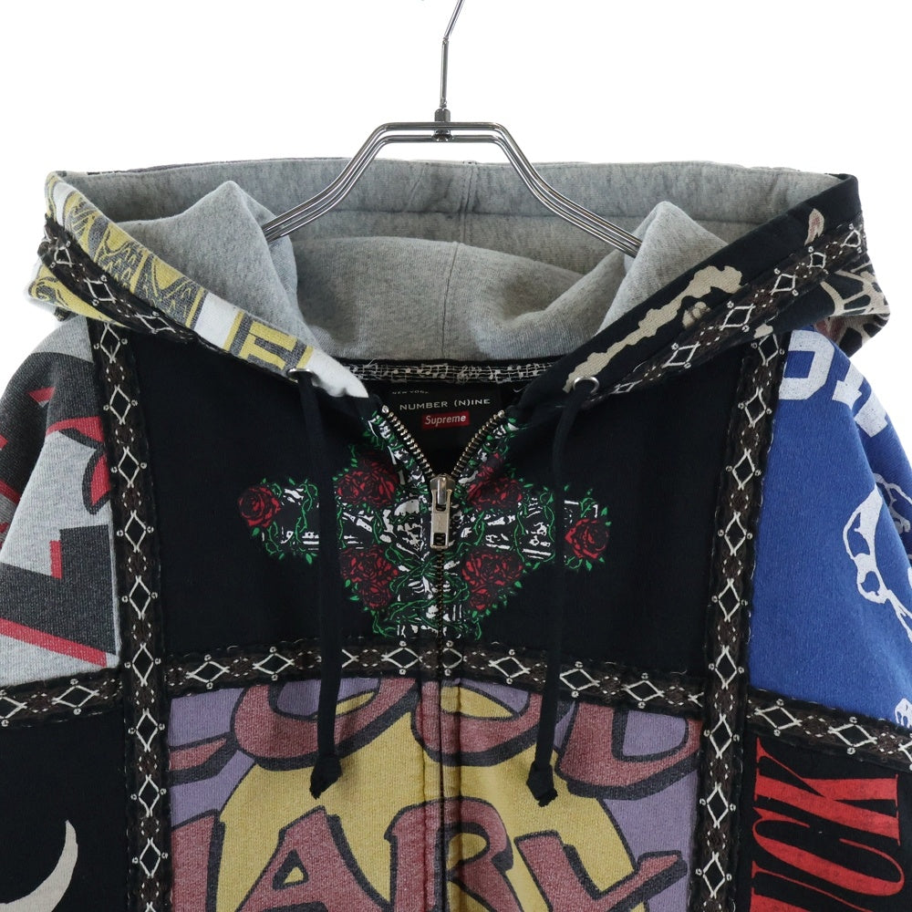 SUPREME(シュプリーム) 25AW ×NUMBER (N)INE Patchwork Zip Up Hooded Sweatshirt ナンバーナイン パッチワーク ジップアップフーデッドスウェットシャツ パーカー マルチカラー