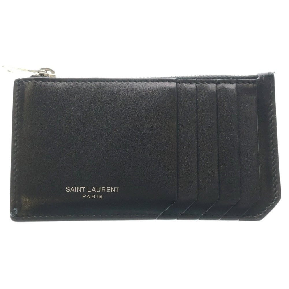 SAINT LAURENT PARIS(サンローランパリ) フロントロゴ レザー フラグメント カードケース ブラック 609362