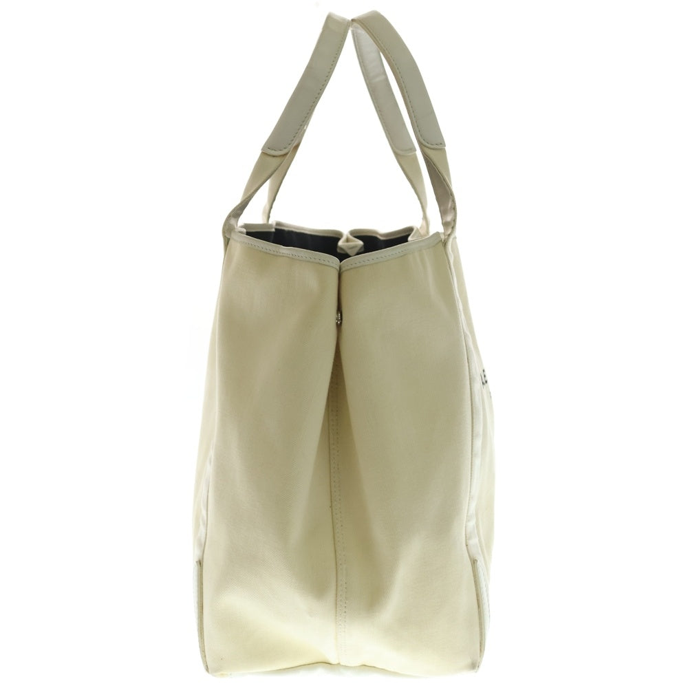 BALENCIAGA(バレンシアガ) ネイビーカバスM キャンバス×レザー トートバッグ ハンドバッグ シルバー金具 ベージュ 339936-9090-A-002123 レディース