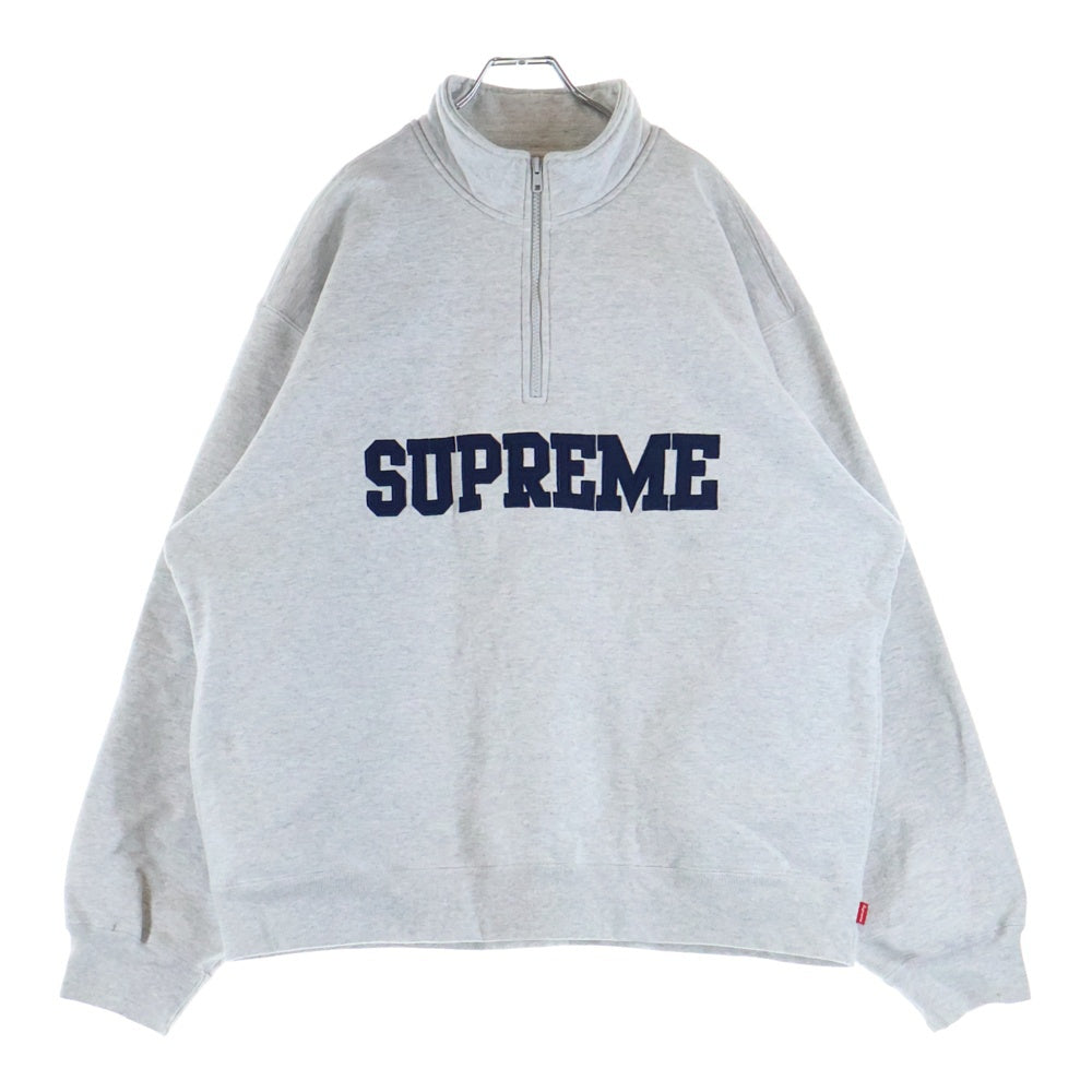 SUPREME(シュプリーム) 24AW Collegiate Half Zip Pullover カレッジエイト ハーフ ジップ プルオーバー スウェットトレーナー グレー