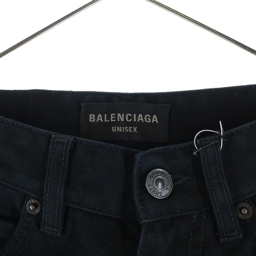 BALENCIAGA(バレンシアガ) 23AW ジップフライ カットオフ デニム ショートパンツ ブラック 753212 TNW11