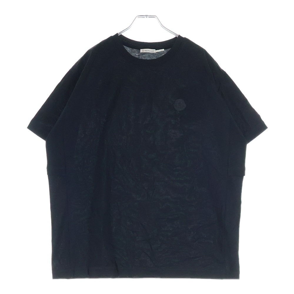 MONCLER(モンクレール) 19SS MAGLIA T-SHIRT ミニロゴパッチ 半袖Tシャツ カットソー ブラック E20918002800