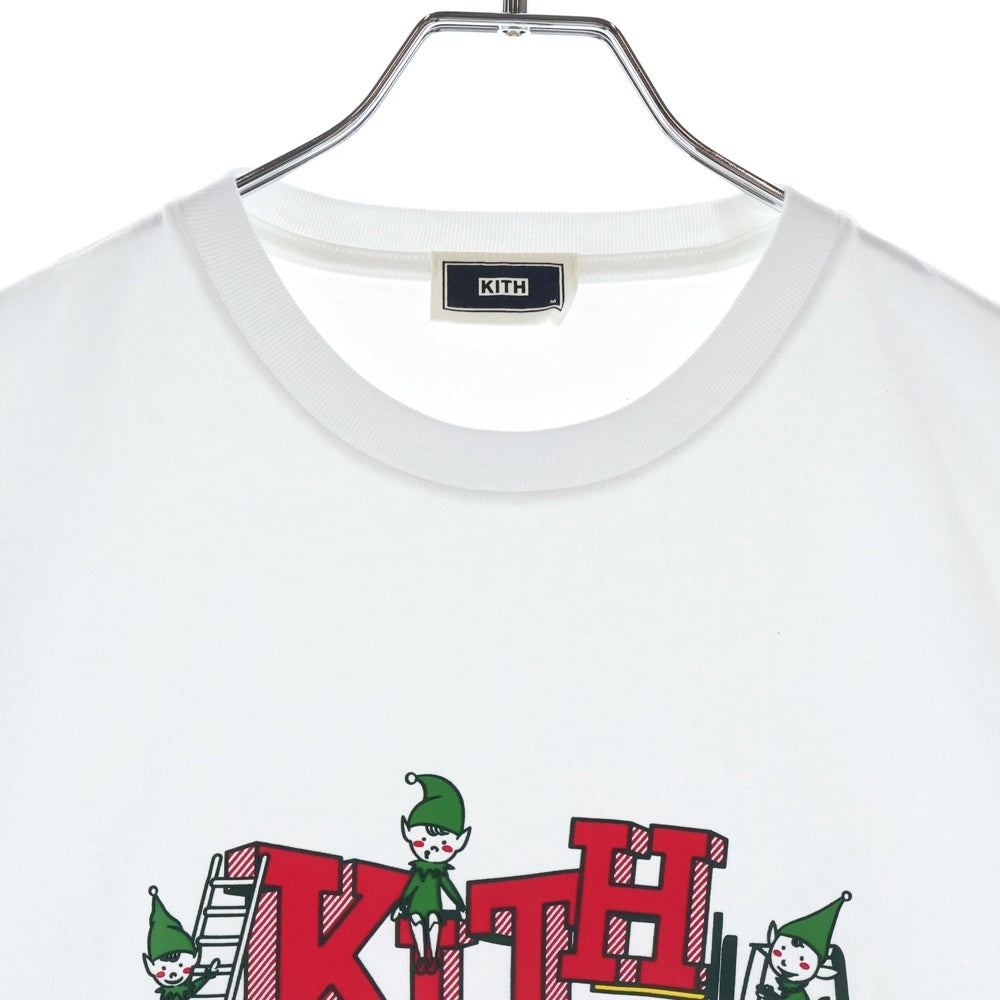 KITH(キス) 25AW KITHMAS ELF TEE キスマス エルフ 半袖Tシャツ カットソー ホワイト KHM034412