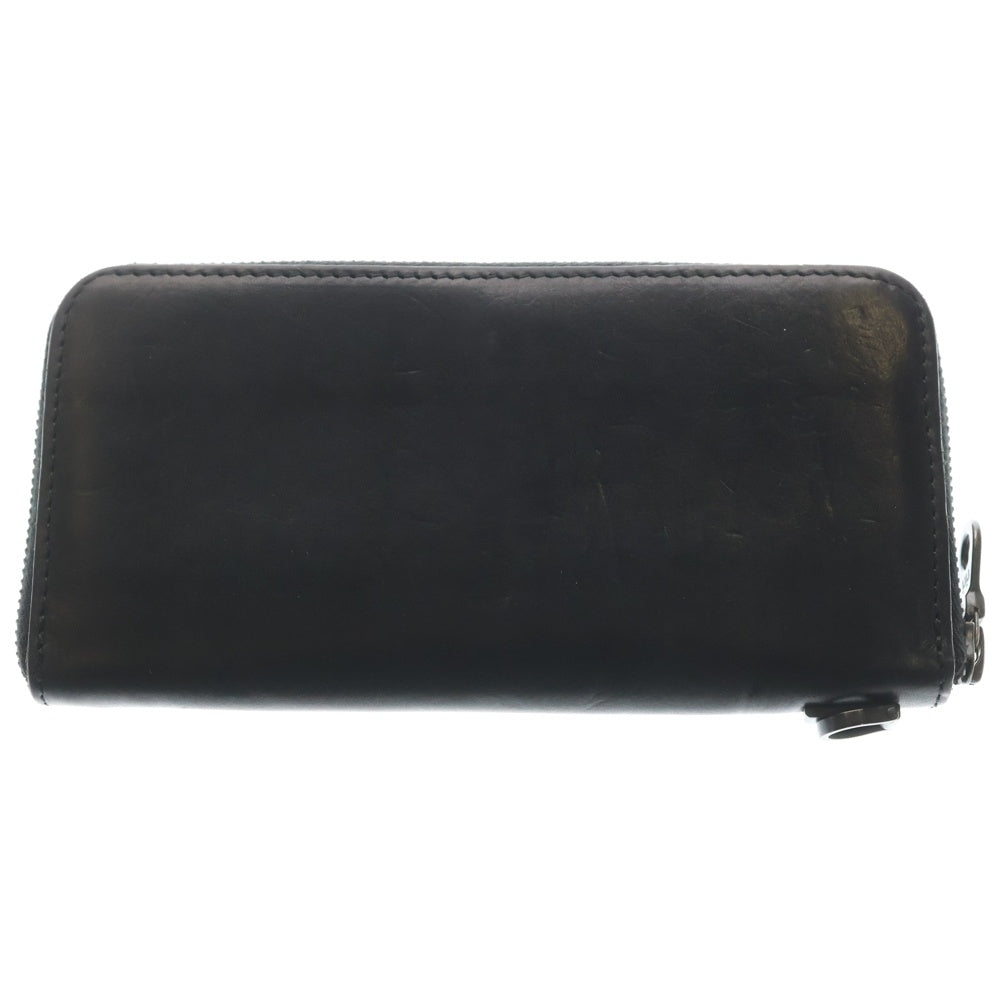 ISAMU KATAYAMA BACKLASH(イサムカタヤマバックラッシュ) GUIDI CALF ROUND FASTNER WALLET グイディ オイルカーフレザー ラウンドジップウォレット 長財布 ブラック 345-15