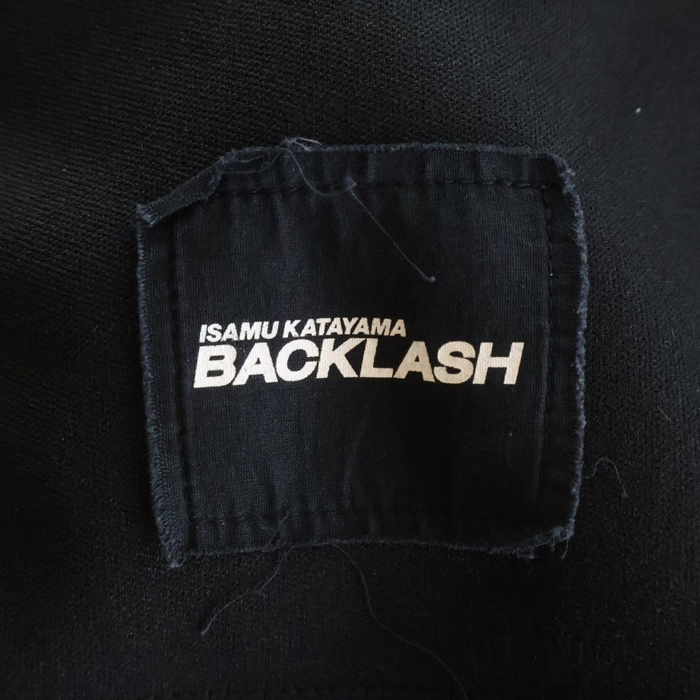 ISAMU KATAYAMA BACKLASH(イサムカタヤマバックラッシュ) POLYESTER-JERSEY REGULAR TRACK PANTS ポリエステル ジャージー サイドライン ワイドレギュラートラックパンツ ブラック 2105-02