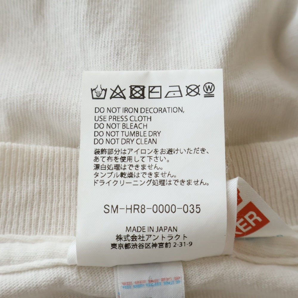 SAINT MICHAEL(セントマイケル) 25SS LS TEE/SAINT フロントロゴプリントTシャツ 長袖クルーネックカットソー ホワイト SM-HR8-0000-035