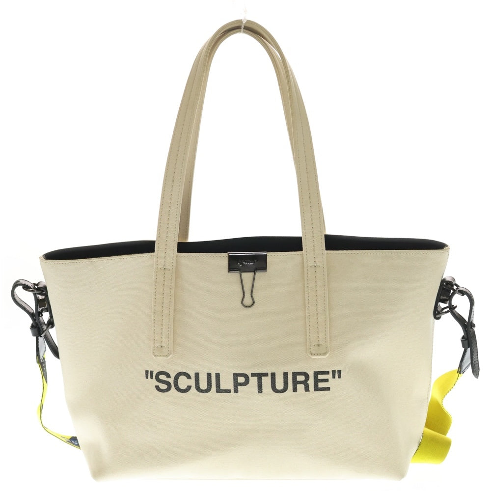 OFF-WHITE オフホワイト SCULPTURE スカルプチャー 2WAY キャンバスハンドバッグ ショルダーバッグ アイボリー OWNA025R19B64085 OFF-WHITE(オフホワイト) SCULPTURE スカルプチャー 2WAY キャンバス