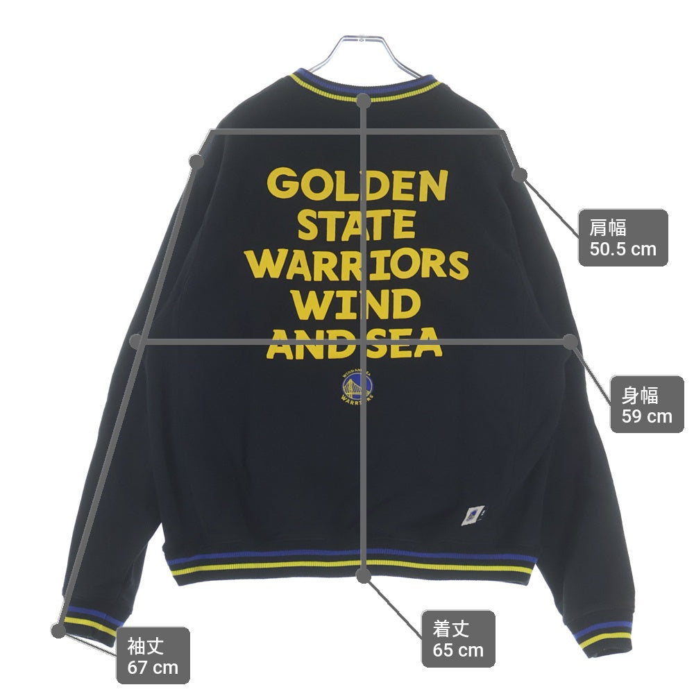 WIND AND SEA(ウィンダンシー) 22AW ×NBA エヌビーエー ロゴエンブロイダリー クルーネックスウェット トレーナー ブラック 22AWWS001