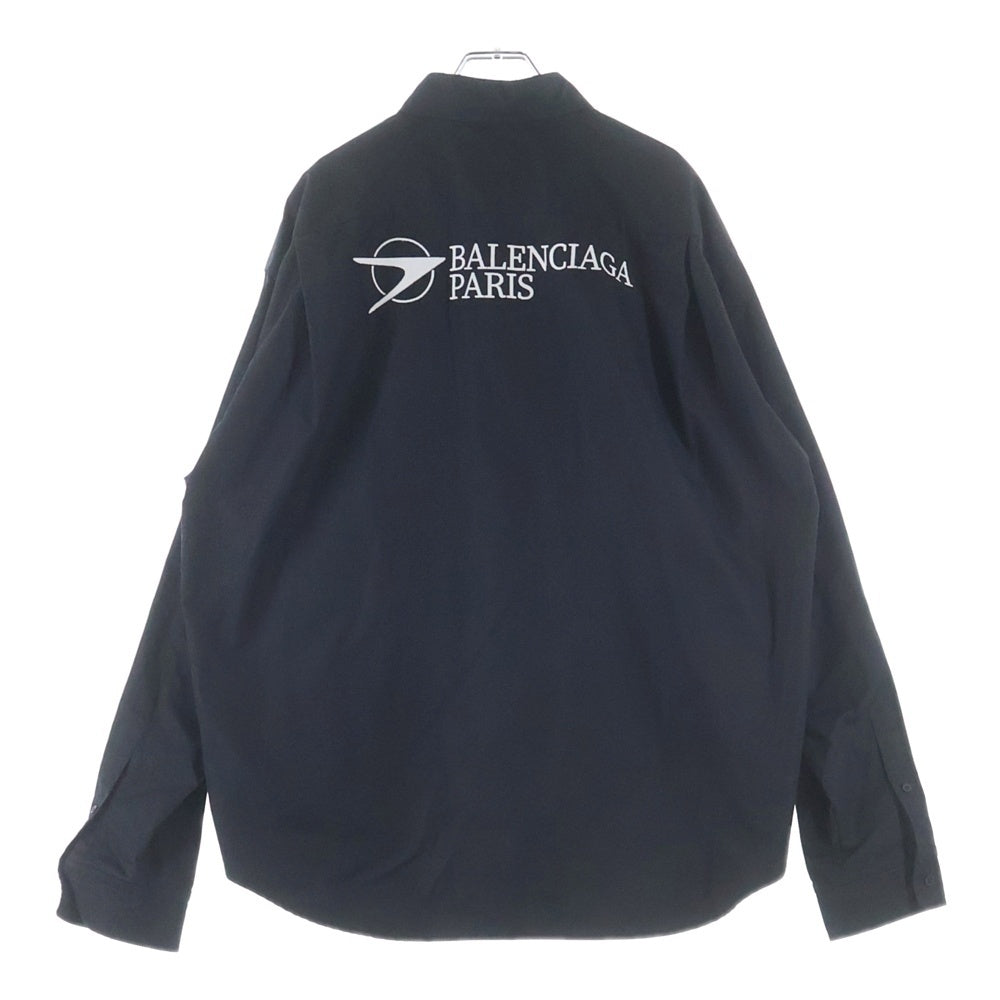 BALENCIAGA(バレンシアガ) 21SS ロゴ刺繍 ラージフィット 長袖シャツ ブラック 658930 TYB18
