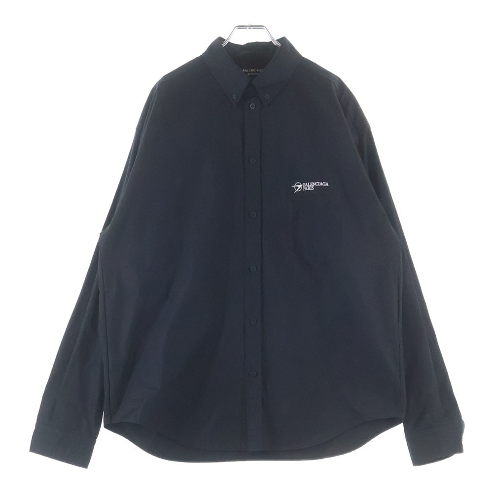 BALENCIAGA(バレンシアガ) 21SS ロゴ刺繍 ラージフィット 長袖シャツ ブラック 658930 TYB18
