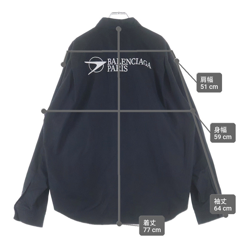 BALENCIAGA(バレンシアガ) 21SS ロゴ刺繍 ラージフィット 長袖シャツ ブラック 658930 TYB18