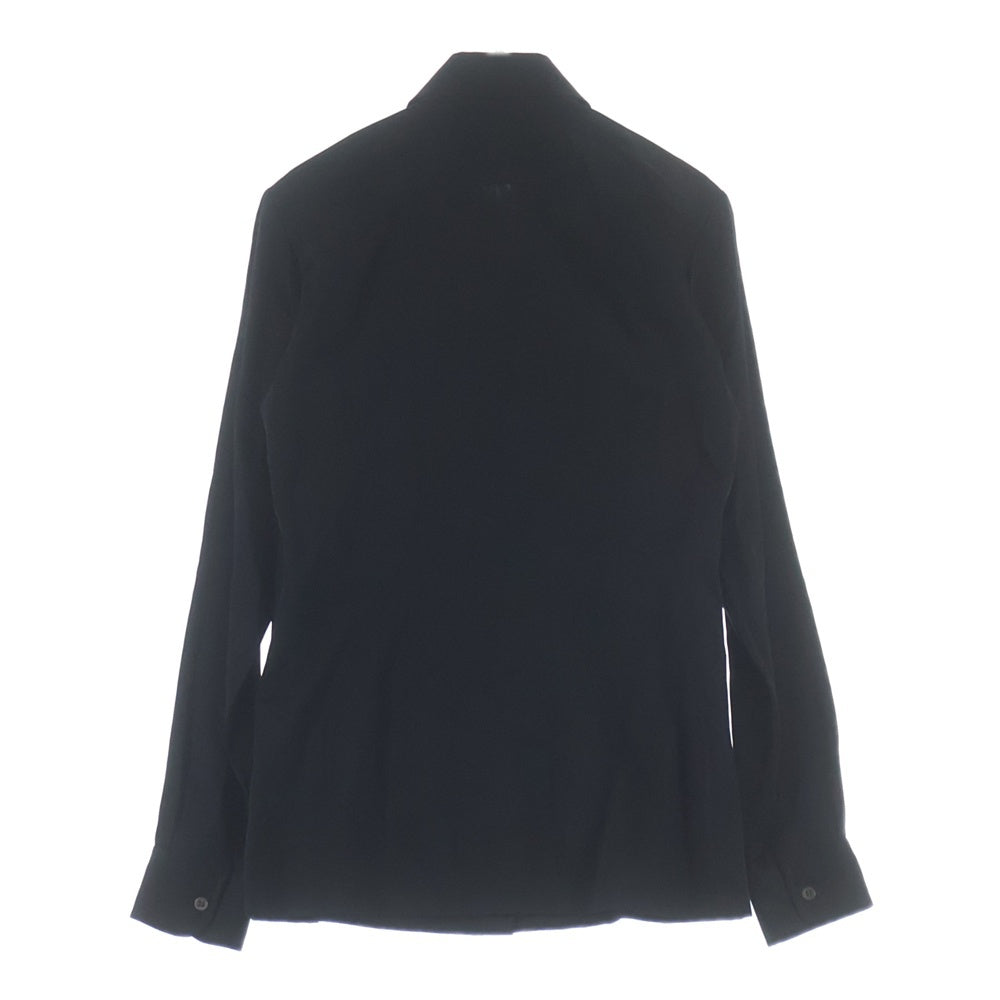 DRIES VAN NOTEN(ドリスヴァンノッテン) Embellished Shirt With Raffia Trim レーヨン混 ラフィアトリム エンブリッシュ長袖シャツ ブラック 71-01-86-01104