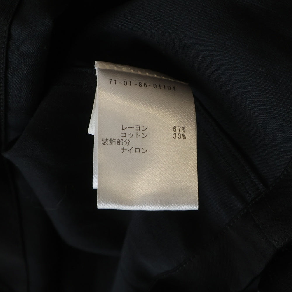 DRIES VAN NOTEN(ドリスヴァンノッテン) Embellished Shirt With Raffia Trim レーヨン混 ラフィアトリム エンブリッシュ長袖シャツ ブラック 71-01-86-01104