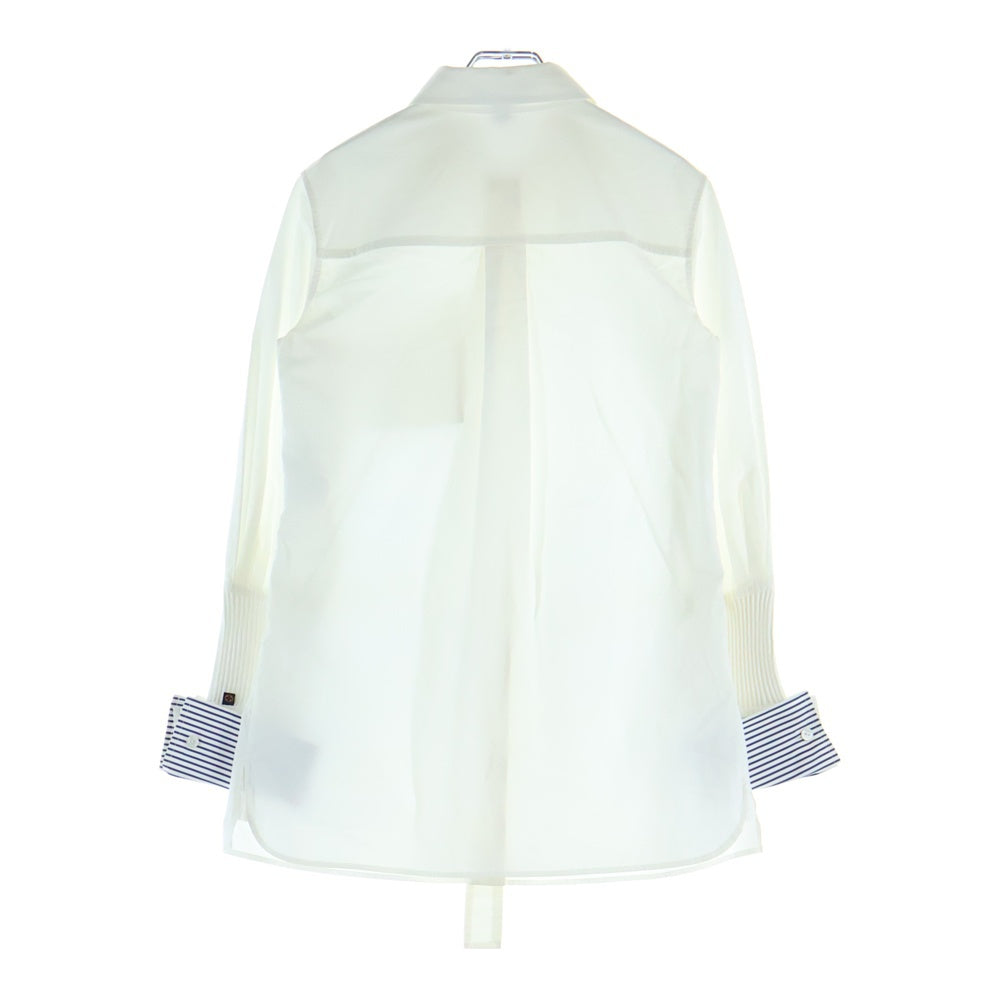 LOUIS VUITTON(ルイヴィトン) 18SS ボーダーカフス レーヨン混 長袖シャツ ホワイト RW181A FQN FEBL73