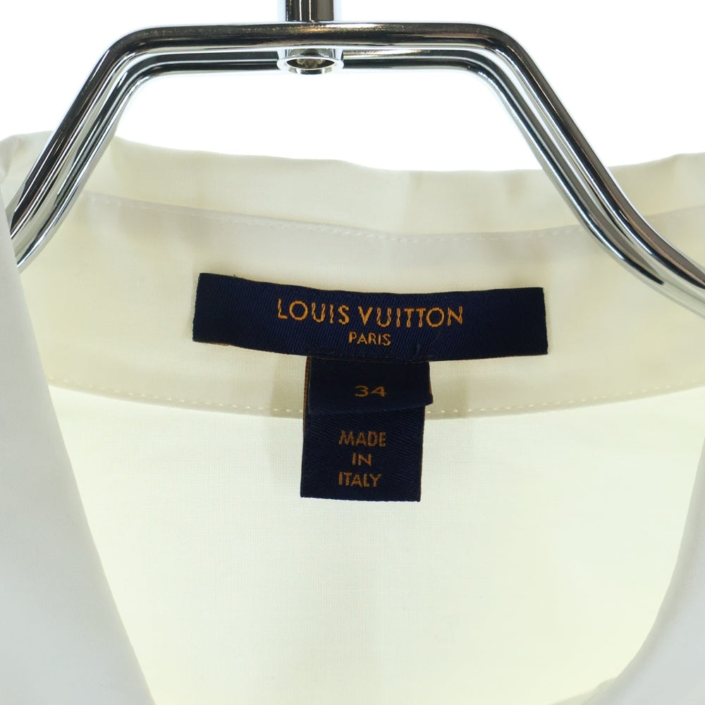 LOUIS VUITTON(ルイヴィトン) 18SS ボーダーカフス レーヨン混 長袖シャツ ホワイト RW181A FQN FEBL73