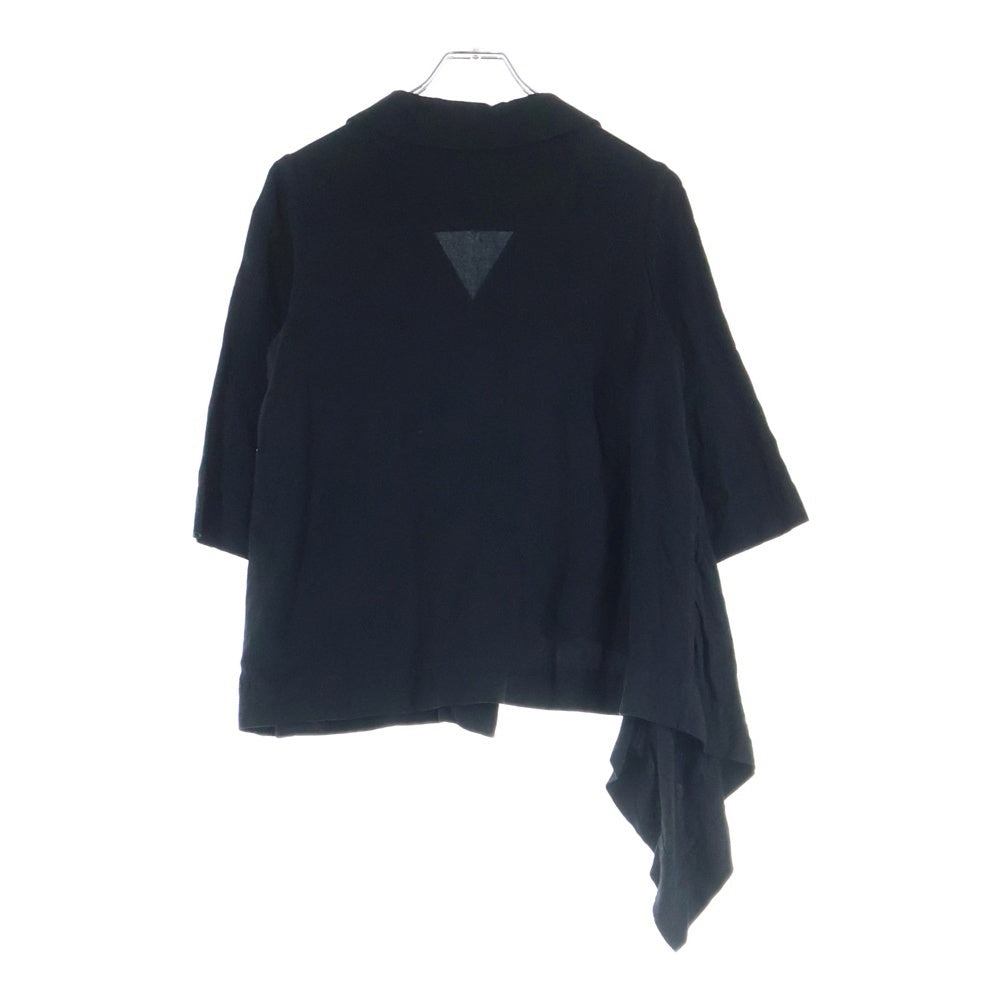 Vivienne Westwood Red Label(ヴィヴィアンウエストウッドレッドレーベル) レーヨン混 アシンメトリーデザイン オープンカラー 半袖シャツ ブラック