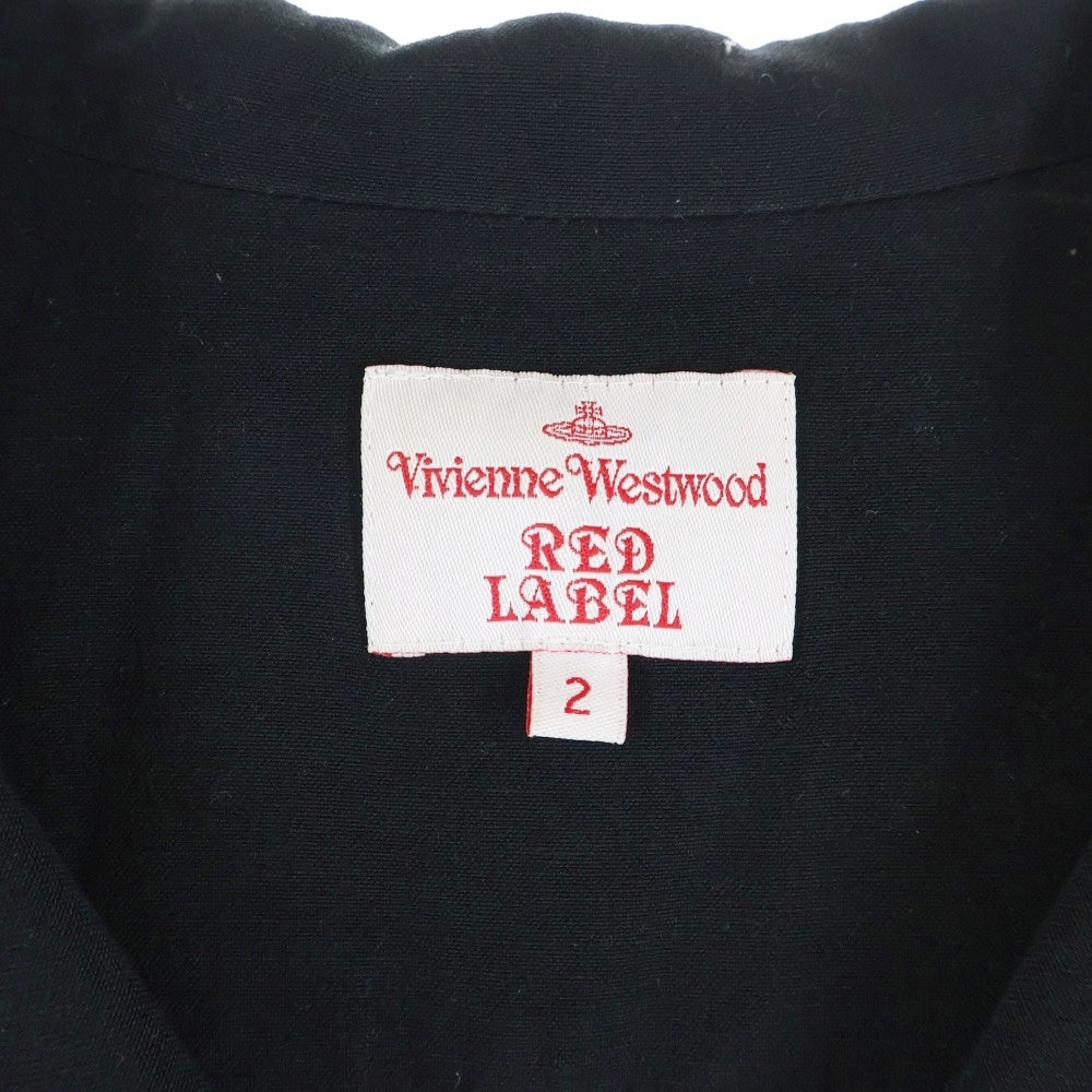 Vivienne Westwood Red Label(ヴィヴィアンウエストウッドレッドレーベル) レーヨン混 アシンメトリーデザイン オープンカラー 半袖シャツ ブラック