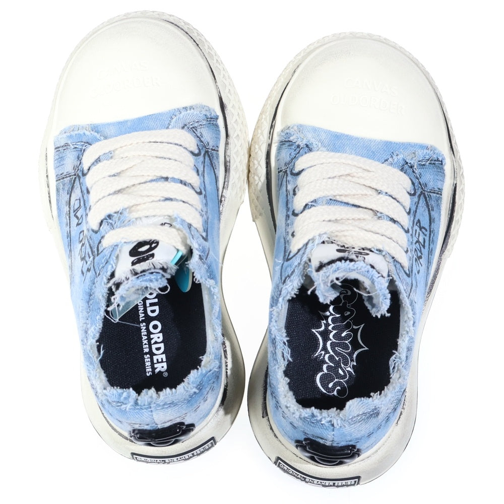 OLD ORDER(オールドオーダー) CANVAS DENIM OFF WHITE キャンバスデニム ローカットスニーカー ブルー/オフホワイト レディース US5/24cm O2320751