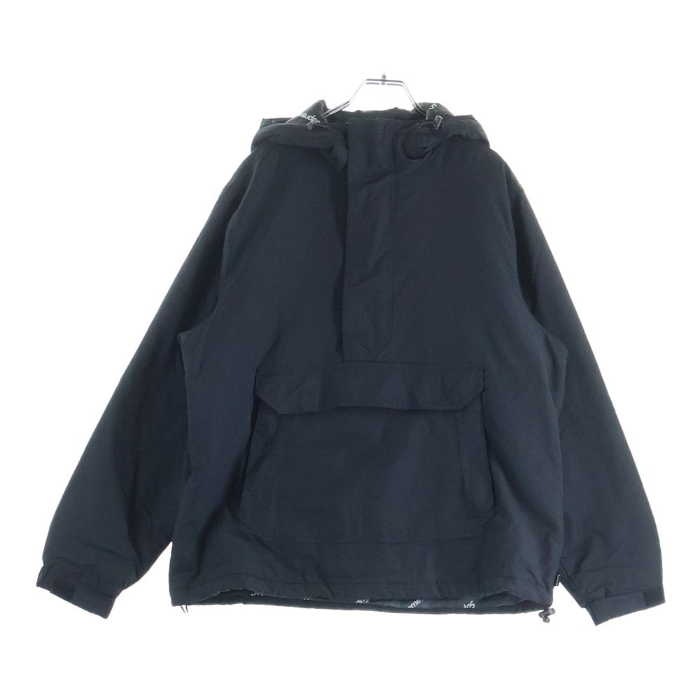 SUPREME(シュプリーム) 17AW Hooded Logo Half Zip Pullover フーデッドロゴ ハーフジップ プルオーバージャケット ブラック
