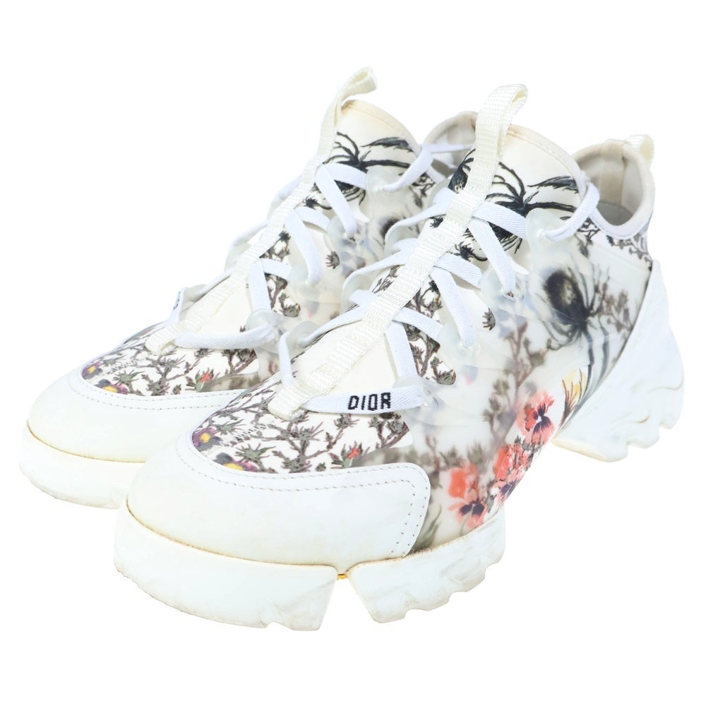 DIOR(ディオール) D-CONNECT Dコネクト レースアップ 花柄 ローカットスニーカー ホワイト