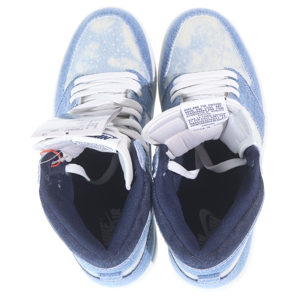NIKE(ナイキ) AIR JORDAN 1 RETRO HIGH OG DENIM エアジョーダン1 レトロ デニム ハイカットスニーカー ブルー/ホワイト US8.5/26.5cm FQ2947-100