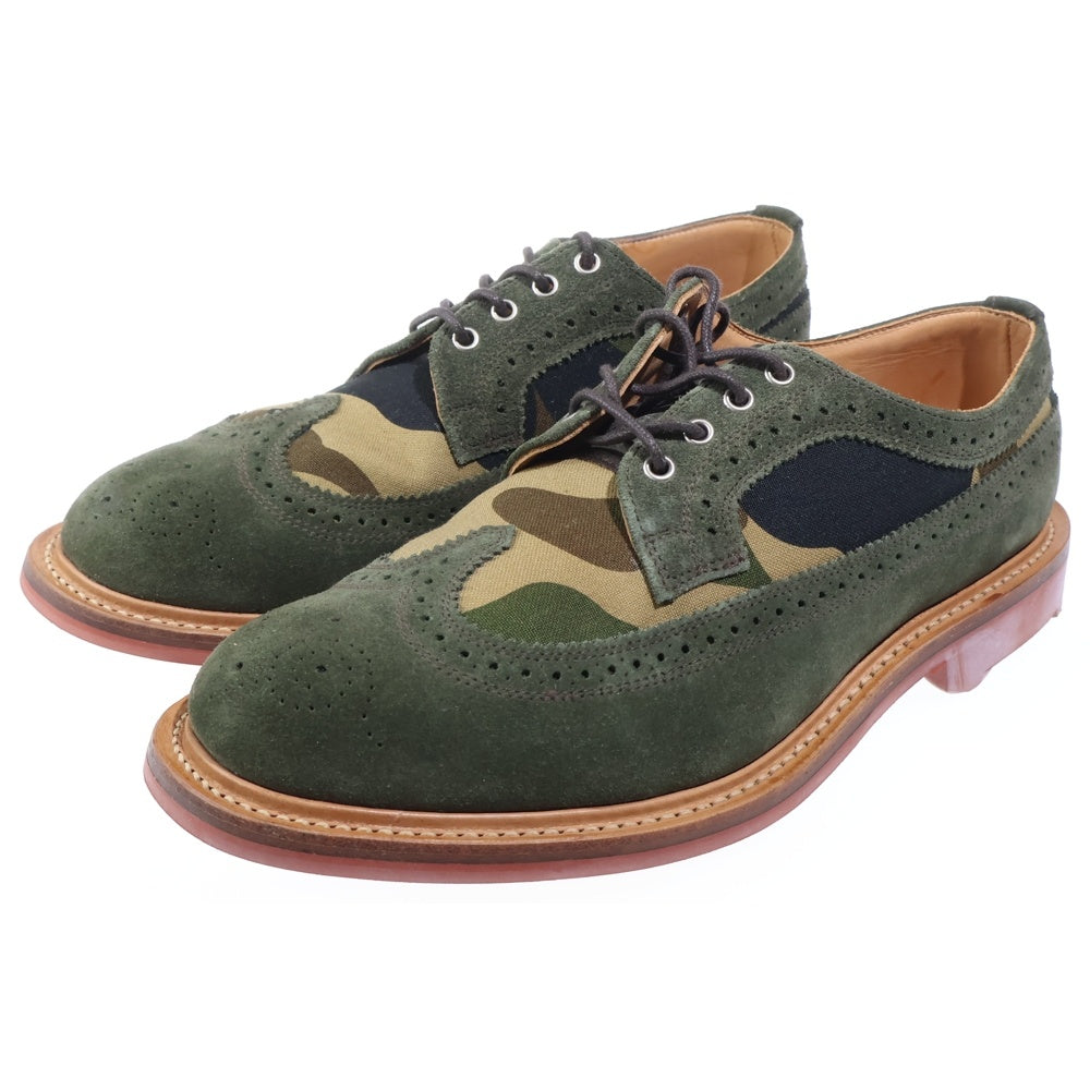 MARK MCNAIRY(マークマクナイリー) ×A BATHING APE CAMO WING TIP アベイシングエイプ カモ柄 ウィングチップ スウェードレザーシューズ グリーン 9130NSC