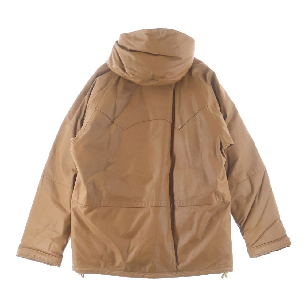 A BATHING APE(アベイシングエイプ) ×PEEL SLOWLY AND SEE 2004 COWHHIDE LEATHER DOWN JACKET ピールスローリーアンドシー カウハイド フーデッドレザーダウンジャケット ブラウン
